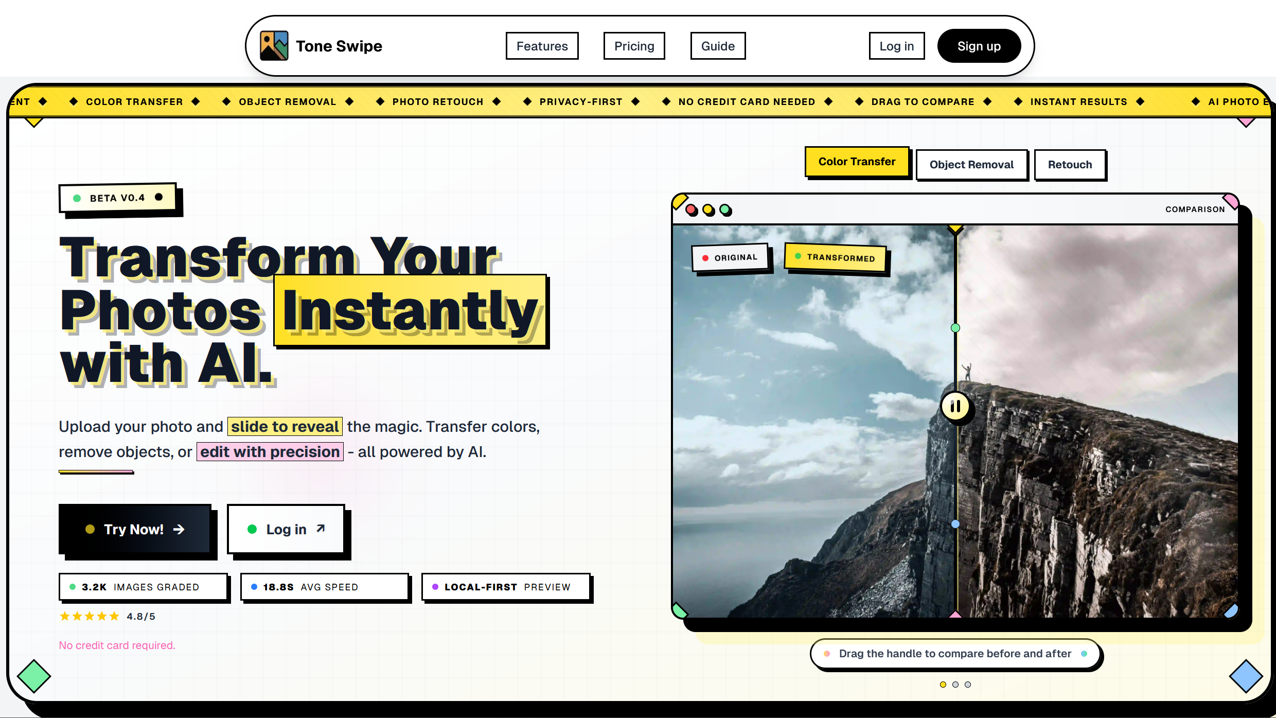 ToneSwipe UI screenshot 1